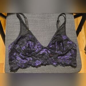 Tonya Mesh & Lace Purple Floral Bralette